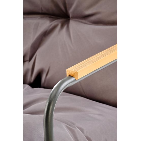 HUDSON, set da giardino (divano, 2x poltrona, tavolino), grigio / marrone (1p=1set)