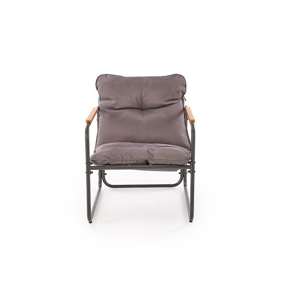 HUDSON, set da giardino (divano, 2x poltrona, tavolino), grigio / marrone (1p=1set)