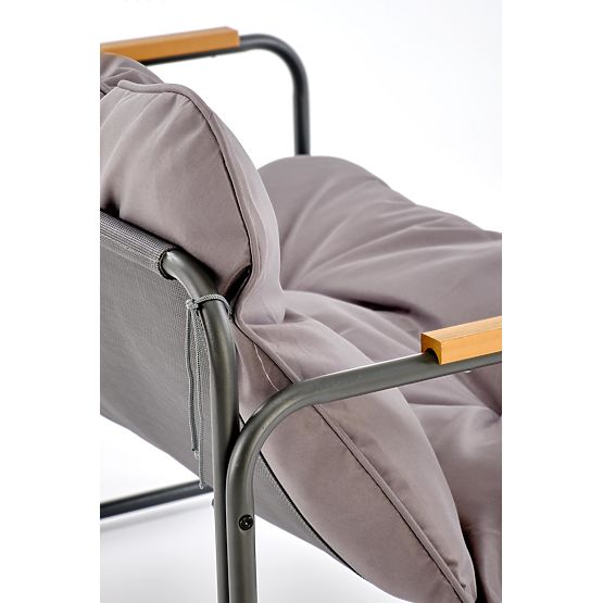 HUDSON, set da giardino (divano, 2x poltrona, tavolino), grigio / marrone (1p=1set)