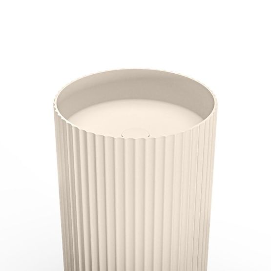 Lavabo autoportante Ciriola, composito, 45x90 cm, beige-grigio, taupe, scanalato