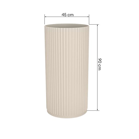 Lavabo autoportante Ciriola, composito, 45x90 cm, beige-grigio, taupe, scanalato