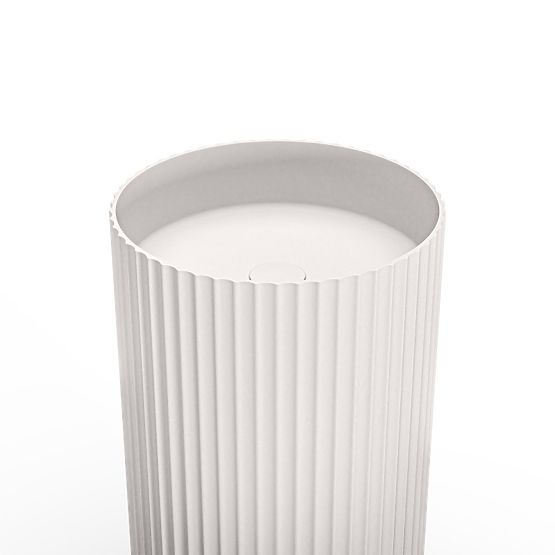 Lavabo autoportante Ciriola, composito, 45x90 cm, bianco, scanalato