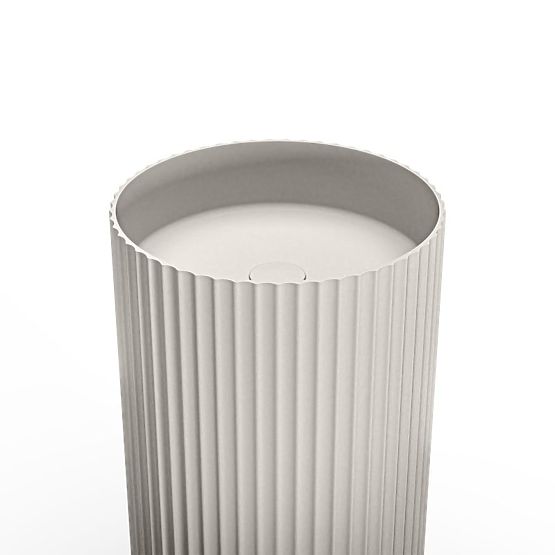 Lavabo autoportante Ciriola, composito, 45x90 cm, grigio chiaro, scanalato