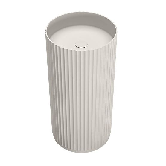 Lavabo autoportante Ciriola, composito, 45x90 cm, grigio chiaro, scanalato