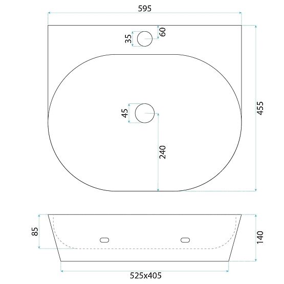 Lavabo da appoggio / a parete Rea Kim 60