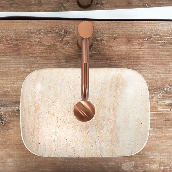 LAVABO DA APPOGGIO BELINDA MINI TRAVERTINO OPACO