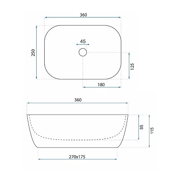 LAVABO DA APPOGGIO BELINDA MINI TRAVERTINO OPACO