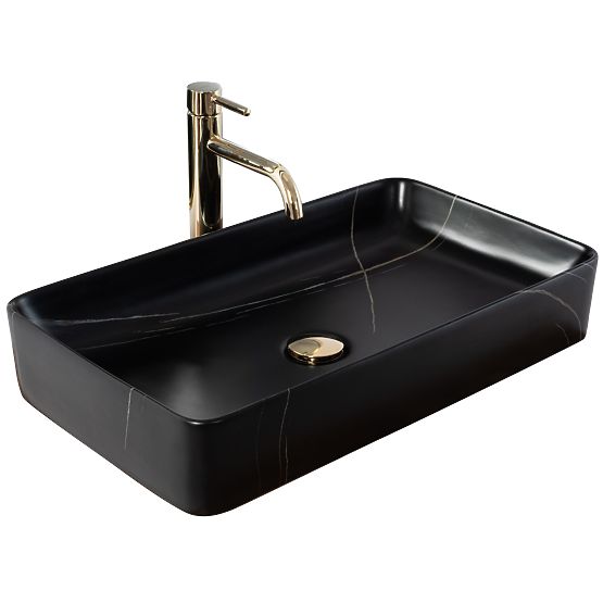 Lavabo da appoggio Denis Black Stone Matt