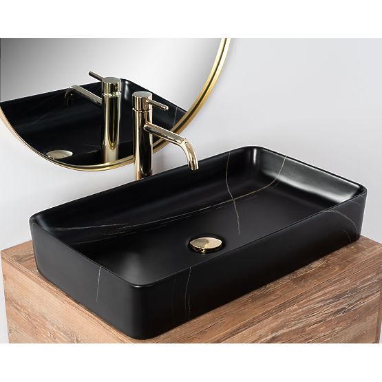 Lavabo da appoggio Denis Black Stone Matt