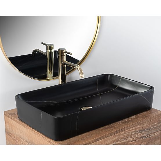 Lavabo da appoggio Denis Black Stone Matt
