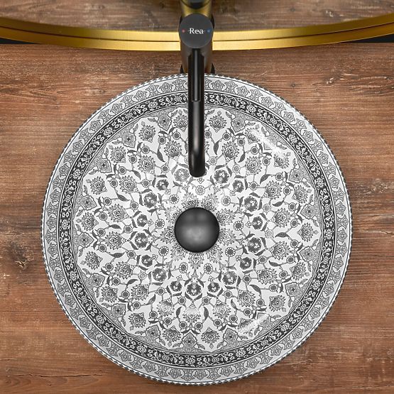 Lavabo da appoggio Rea Arte grigio scuro