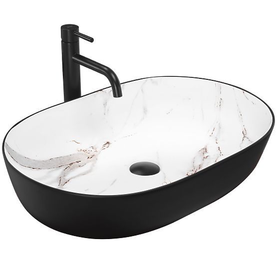 Lavabo da appoggio Rea CLEO 61 BLACK AIAX MATT