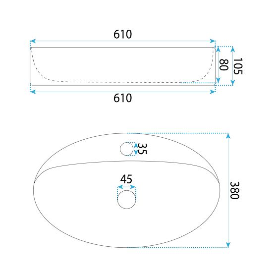 Lavabo da appoggio REA Nastazja 61