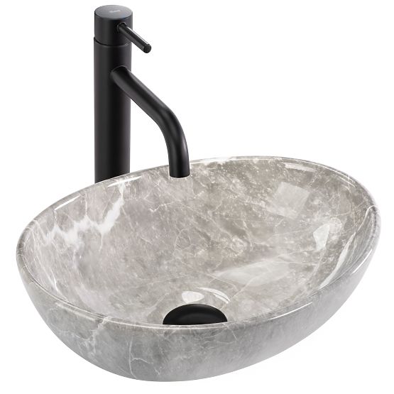Lavabo da appoggio Rea Sofia Mini Grigio