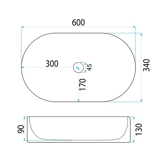 Lavabo da appoggio Rea Vanda 61