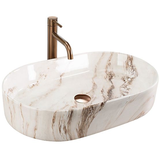 Lavabo da appoggio senza tempo Rea Nadia 60 Marrone