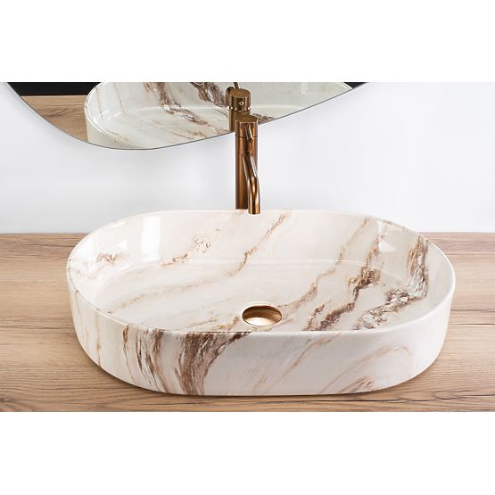 Lavabo da appoggio senza tempo Rea Nadia 60 Marrone