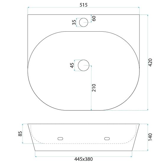 Lavabo da mobile / da parete Rea Kim 52