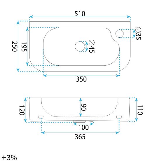 Lavabo da mobile / da parete Rea Odetta