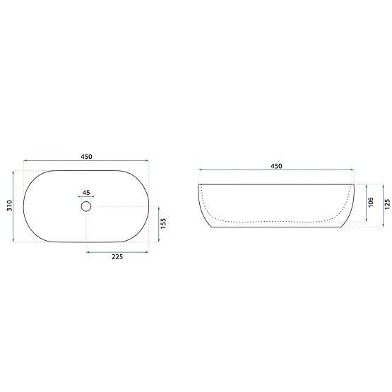 Lavabo da mobile Rea Amelia 45