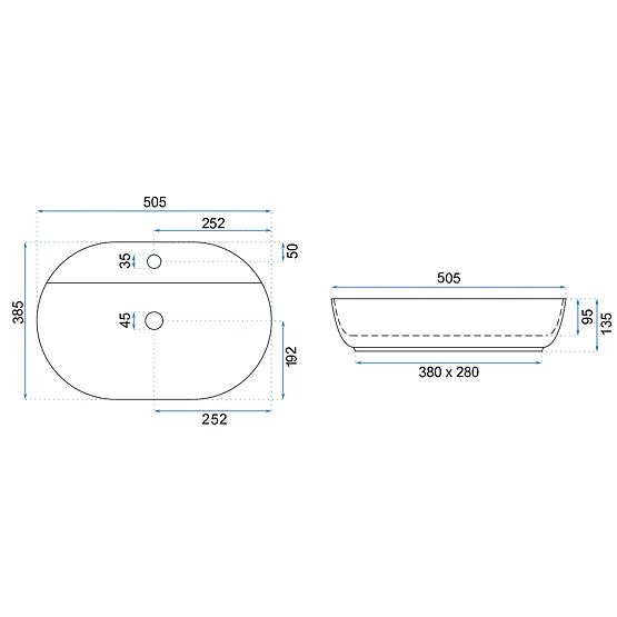 Lavabo da mobile REA Aura 51