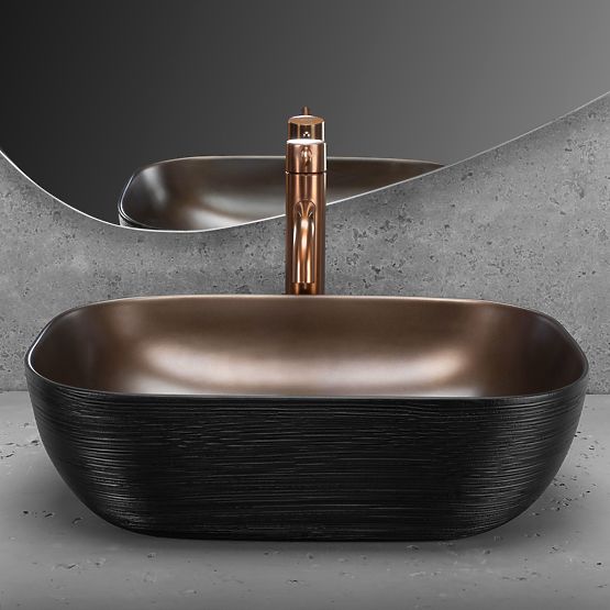 Lavabo da mobile Rea Belinda COPPER BRUSH / Nero