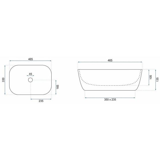 Lavabo da mobile Rea Belinda COPPER BRUSH / Nero