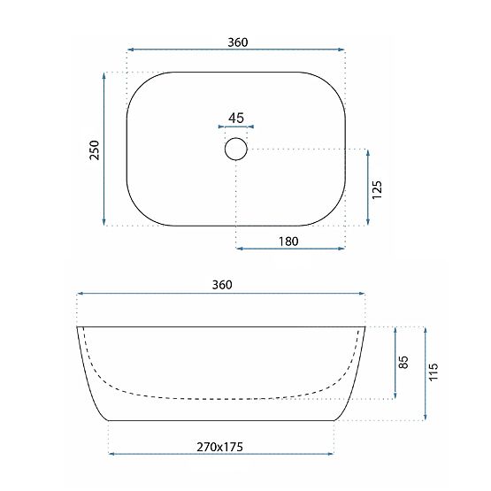 Lavabo da mobile Rea Belinda mini stone opaco