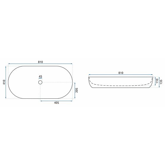 Lavabo da mobile REA CLEO 81 Aiax Shiny