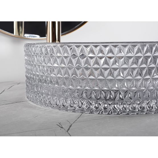Lavabo da mobile Rea Cristal Grigio Chiaro