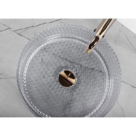 Lavabo da mobile Rea Cristal Grigio Chiaro