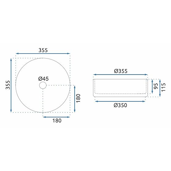 Lavabo da mobile Rea Cristal Grigio Chiaro