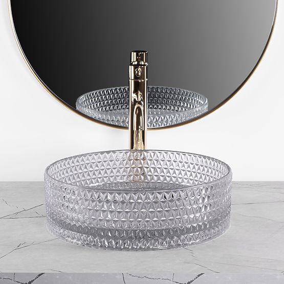 Lavabo da mobile Rea Cristal Grigio Chiaro