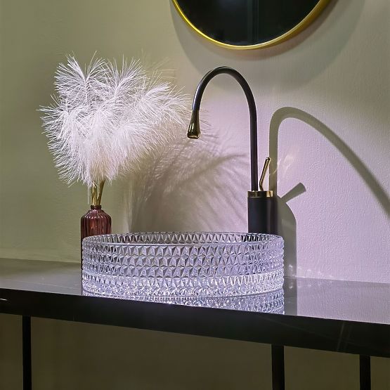 Lavabo da mobile Rea Cristal Transparent 39