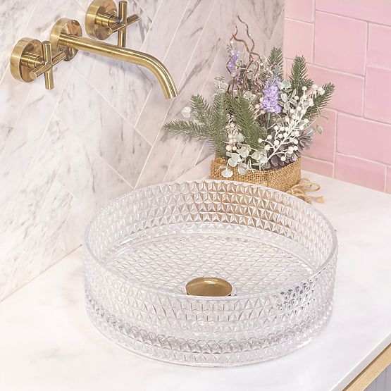 Lavabo da mobile Rea Cristal Trasparente 35