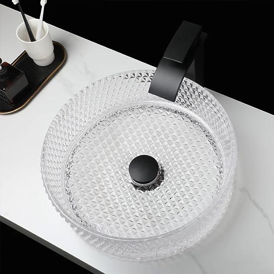 Lavabo da mobile Rea Cristal Trasparente 35