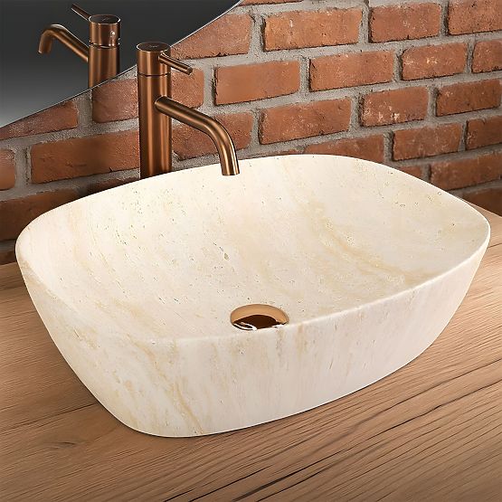 Lavabo da mobile Rea Freja Travertine Matt