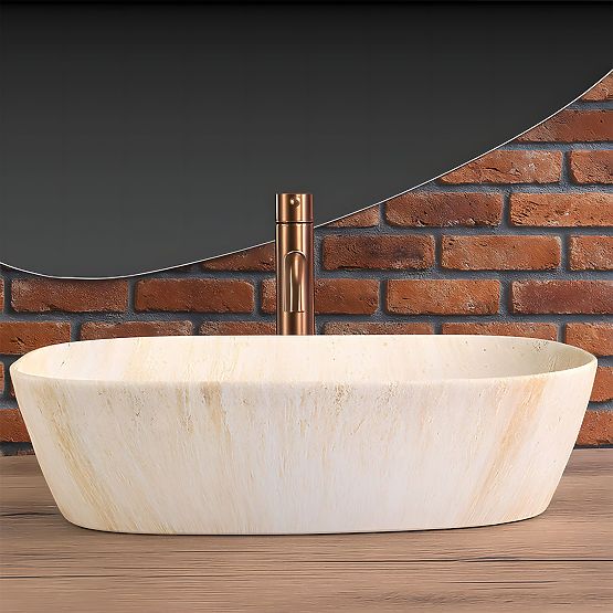 Lavabo da mobile Rea Freja Travertine Matt
