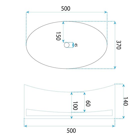 Lavabo da mobile Rea Harper Trasparente
