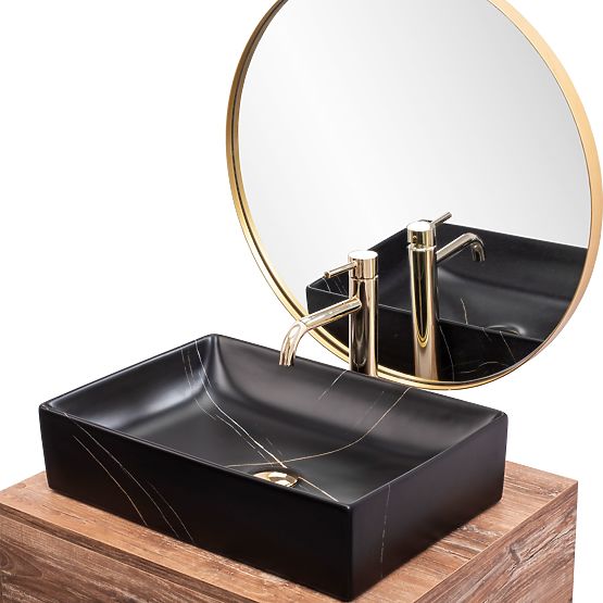 Lavabo da mobile REA Inga Black Marble Mat
