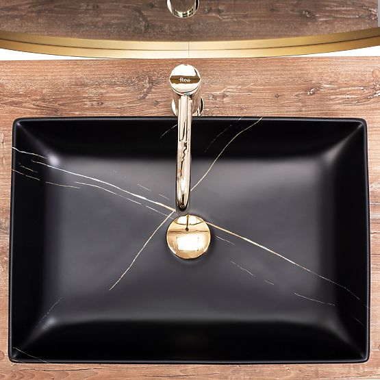 Lavabo da mobile REA Inga Black Marble Mat