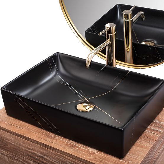 Lavabo da mobile REA Inga Black Marble Mat