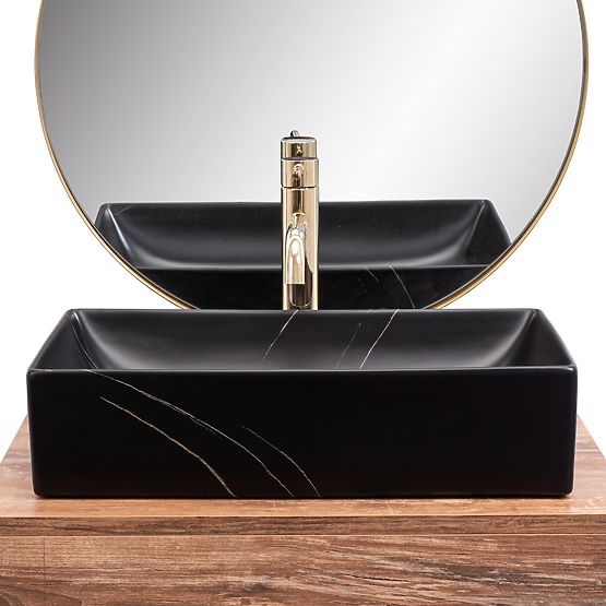Lavabo da mobile REA Inga Black Marble Mat