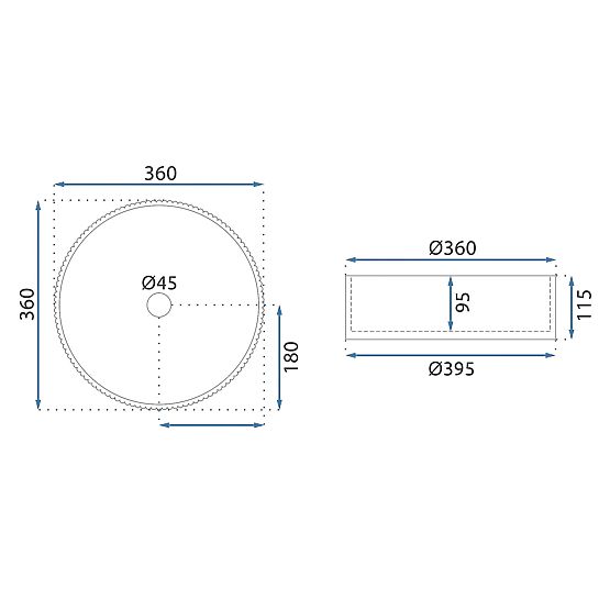Lavabo da mobile Rea Ingrid 36 Grigio