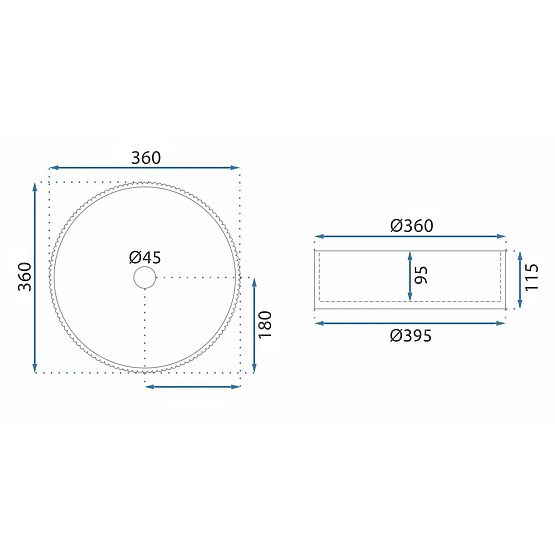 Lavabo da mobile Rea Ingrid 36 Trasparente