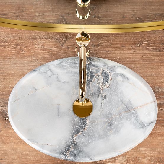 Lavabo da mobile Rea Linda Granit Mat