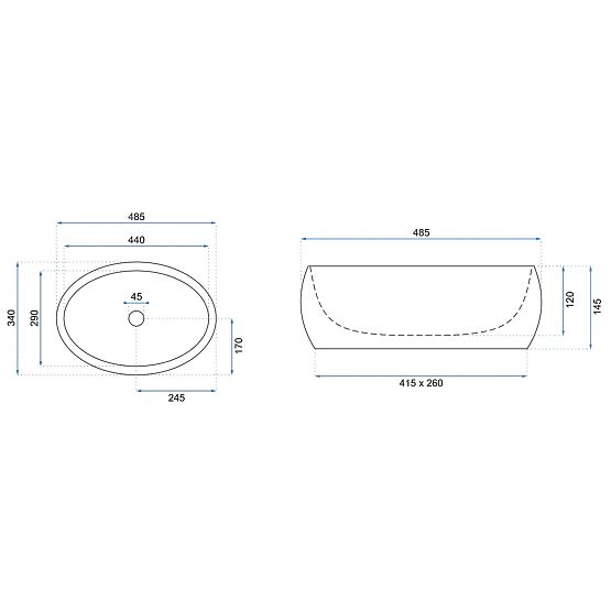 Lavabo da mobile Rea Linda Granit Mat