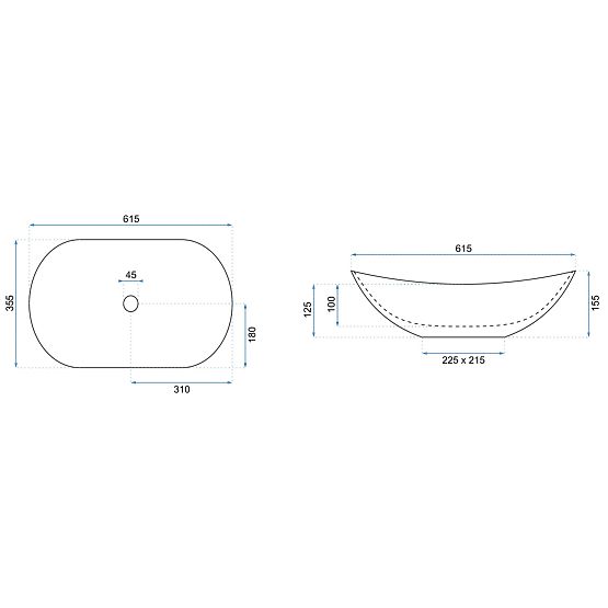 Lavabo da mobile Rea Royal Blueberry Matt