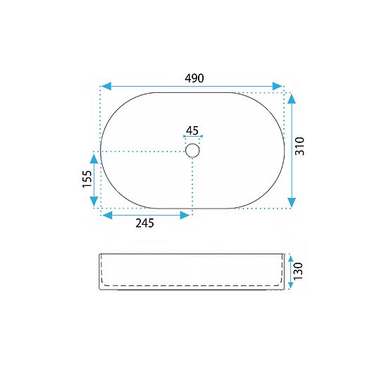 Lavabo da mobile Rea Vanda Baby Blue Matt