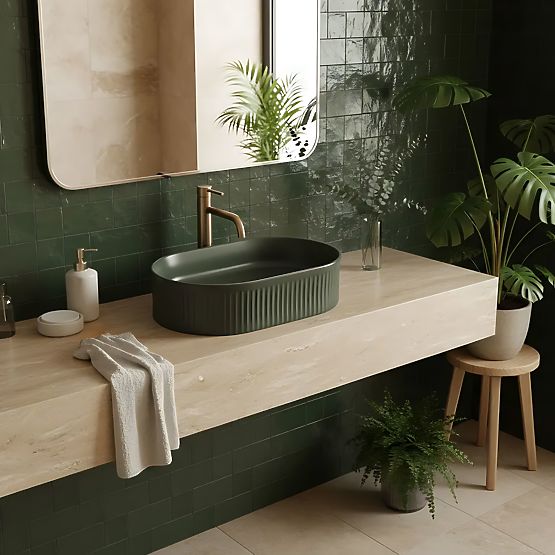 Lavabo da mobile Rea Vanda Olive Matt